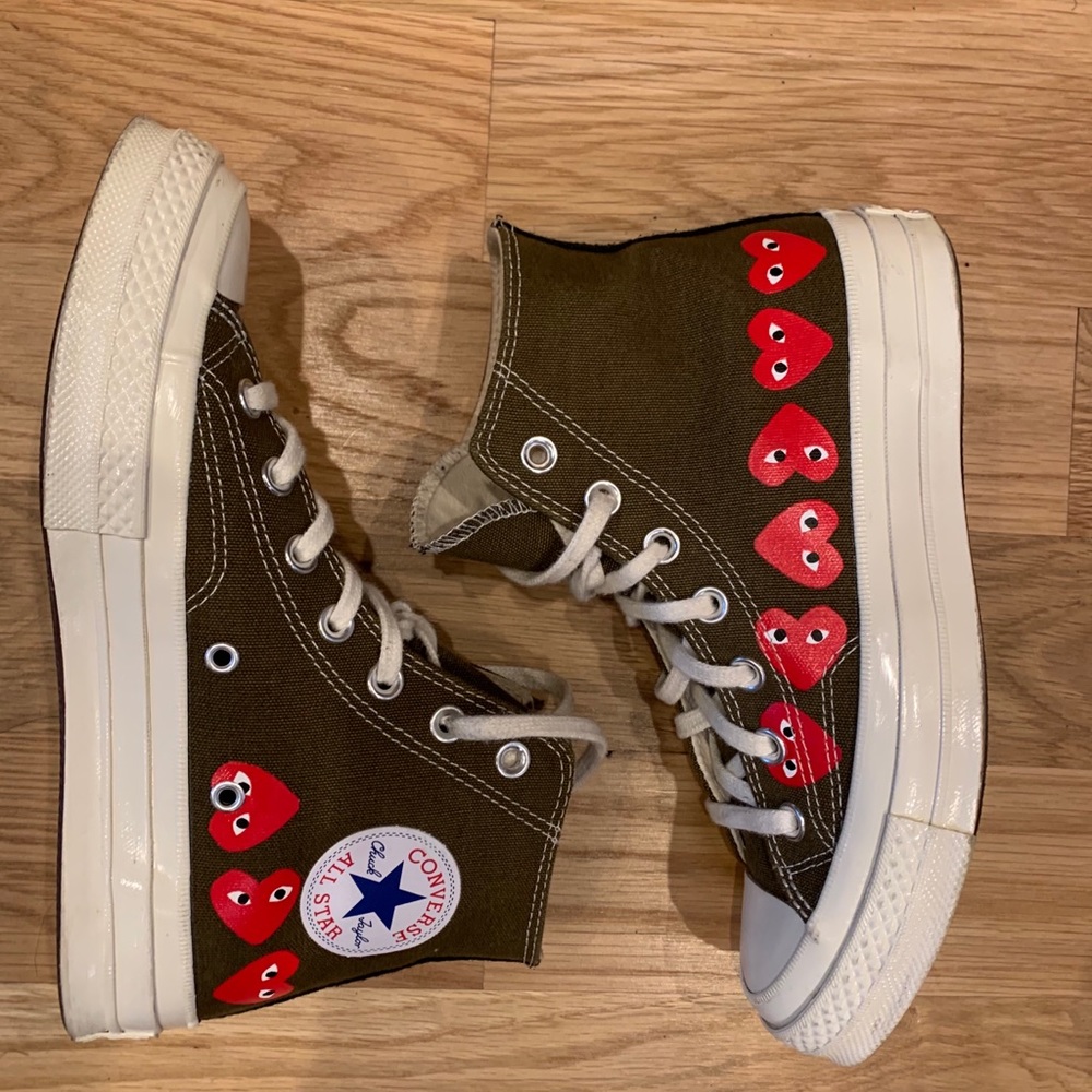Commes Des Garcons Play: high-top canvas sneakers